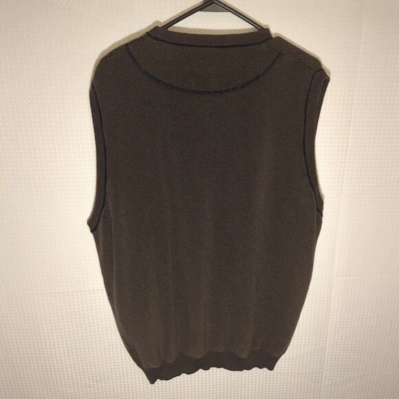 Cutter & Buck Sweater Vest 2XLT Brown Textured Knit Big Tall V Neck Hong Kong - Picture 5 of 6